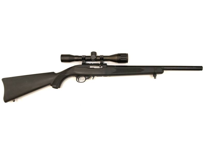 Buy 22 Ruger 10/22 Blued Synthetic Ported Full Barrel Silencer 4x32AO in NZ New Zealand.