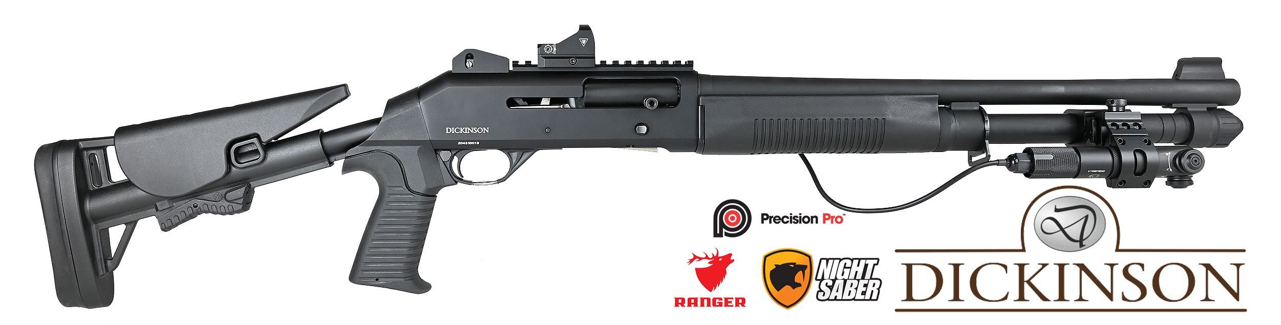 12ga Dickinson 212 Tactical Pro 18.5 with Ranger Red Dot & Night Saber  Laser NZ - 12ga Semi Auto by Gun City