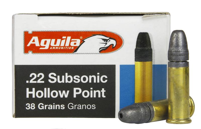 Buy Aguila 22LR Subsonic 38gr Lead Hollow Point 1024fps in NZ New Zealand.