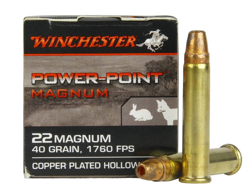 Buy Winchester 22 Magnum Power Point 40gr Copper Plated Hollow Point 1760fps in NZ New Zealand.