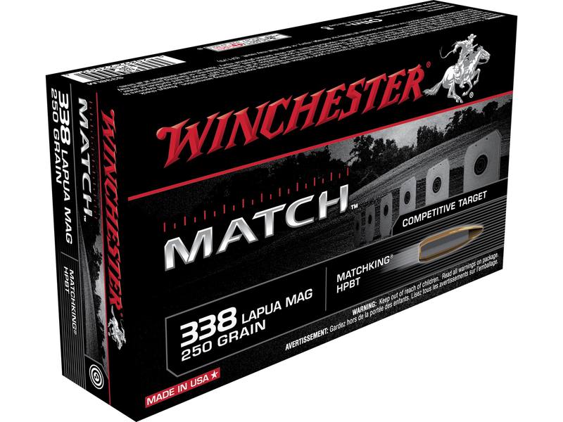 Buy Winchester 338 Lapua Match 250gr Hollow Point Boat Tail Sierra Matchking 20 Rounds in NZ New Zealand.