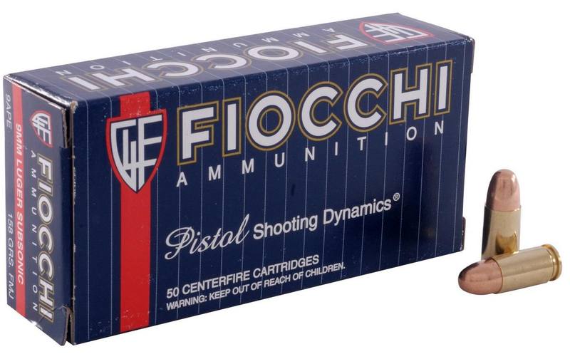 Buy Fiocchi 9mm Shooting Dynamics 158gr FMJ Subsonic in NZ New Zealand.