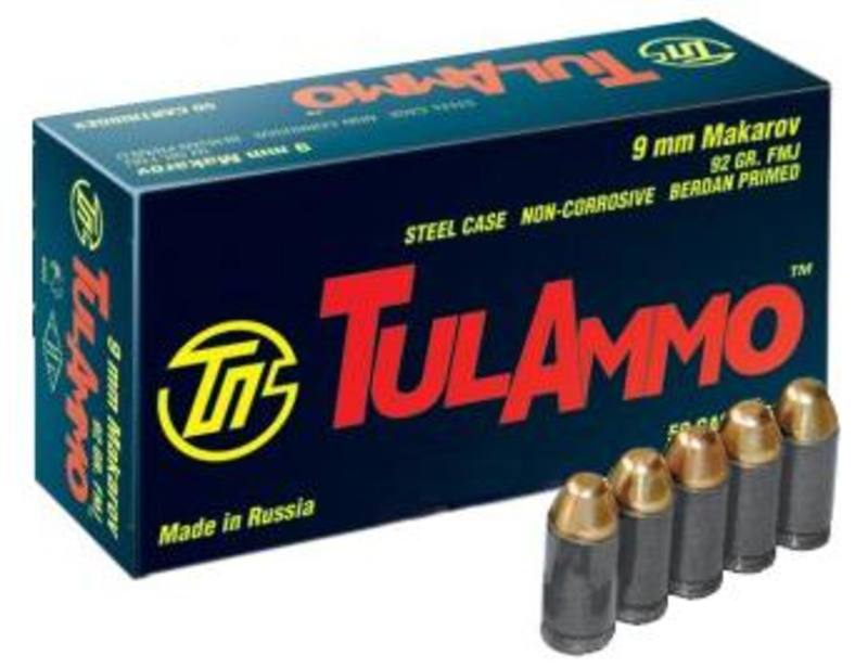 Buy Tula Ammo 9mm Makarov 92gr FMJ in NZ New Zealand.