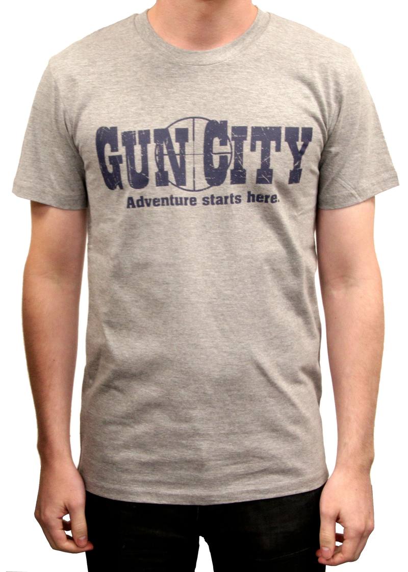 Buy Gun City Target T-Shirt - Grey | Choose Size in NZ New Zealand.