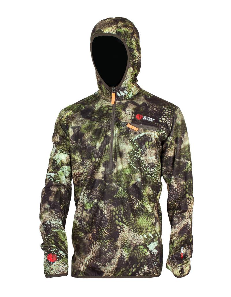 Buy Stoney Creek Microplus Hoodie with Half Zip: Tuatara Forest Camo in NZ New Zealand.