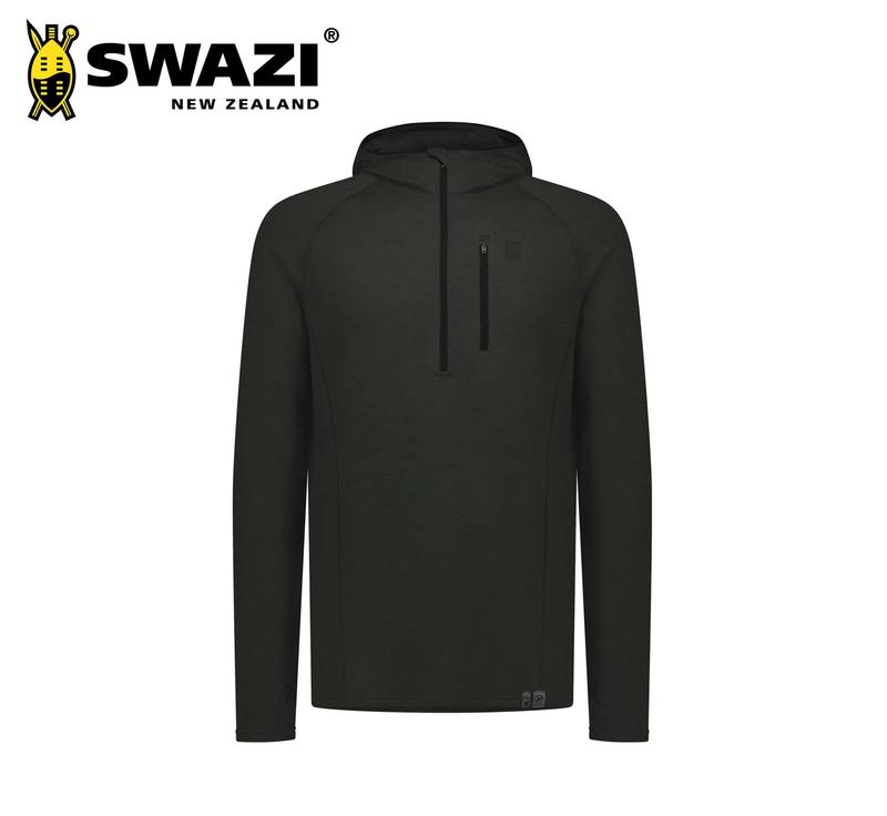 Buy Swazi Hoodoo Merino Hooded Shirt Iron Sand in NZ New Zealand.