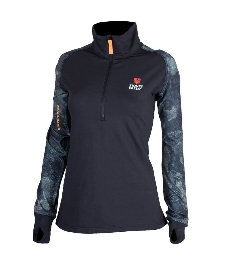 Buy Stoney Creek Women's Active Long Sleeve Top: Black/Camo in NZ New Zealand.