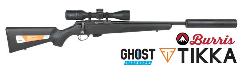 Buy 17HMR Tikka T1x MTR Blued 20" Burris 2-10x40 Scope & Ghost Modular Silencer in NZ New Zealand.