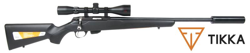 Buy 17HMR Tikka T1x MTR Blued 20" Ranger 3-9x42 Scope & Hushpower Silencer Package in NZ New Zealand.