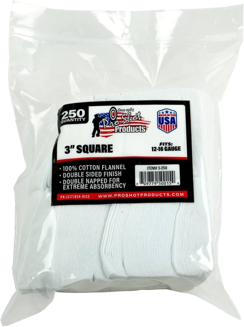 Buy Pro-Shot 12-16 Gauge - 3" Cleaning patches x250 in NZ New Zealand.