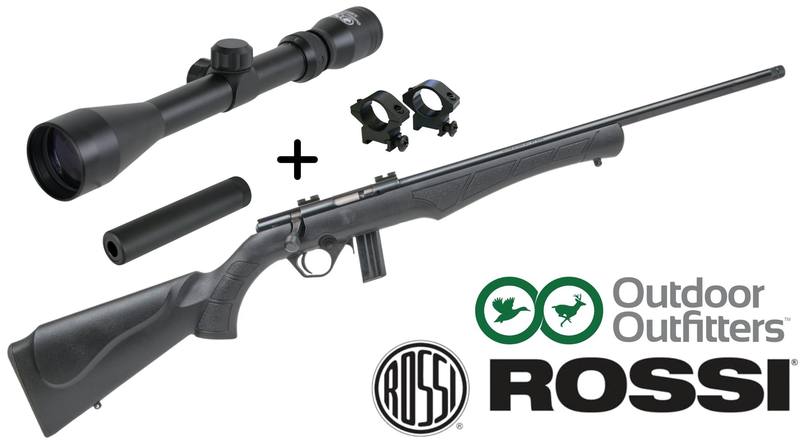 Buy 22 Rossi 8122 Synthetic 18" with 3-9x40 Scope & Silencer in NZ New Zealand.