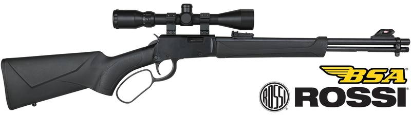 Buy 22 Rossi Rio Bravo Synthetic 18" with BSA 3-9x40 Scope in NZ New Zealand.