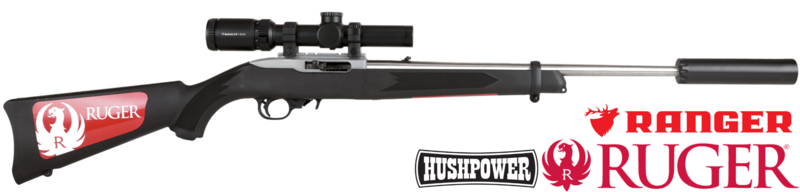 Buy 22 Ruger 10/22 with Ranger 1-8x24i Scope and Hushpower Braveheart Suppressor in NZ New Zealand.