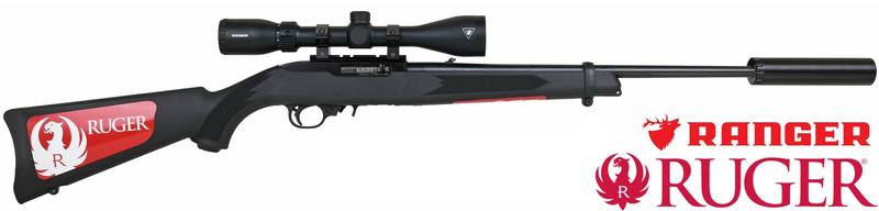 Buy Ruger 10/22 with 3-9x42 Ranger Scope & Silencer in NZ New Zealand.