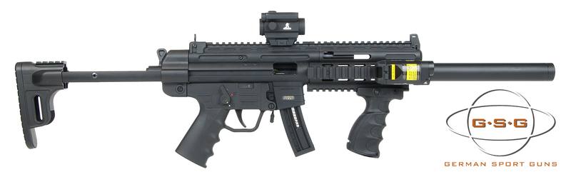 Buy 22 GSG-16 MP5 Replica, Ranger Red Dot, Night Saber Torch & FAB Grip Package in NZ New Zealand.