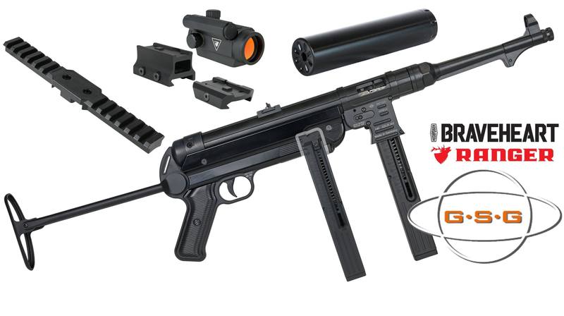 Buy 22 GSG MP40 with Red Dot, Silencer & Extra Magazine Package in NZ New Zealand.