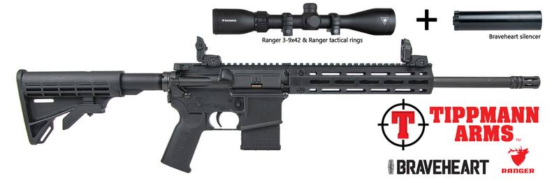 Buy 22 Tippmann M4-22 Pro 16" with M-LOK Handguard, Ranger 3-9x42 Scope & Braveheart Silencer in NZ New Zealand.