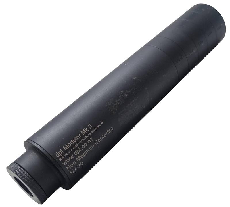 Buy Secondhand DPT Centerfire Over Barrel 6mm Silencer 1/2x20 Thread in NZ New Zealand.