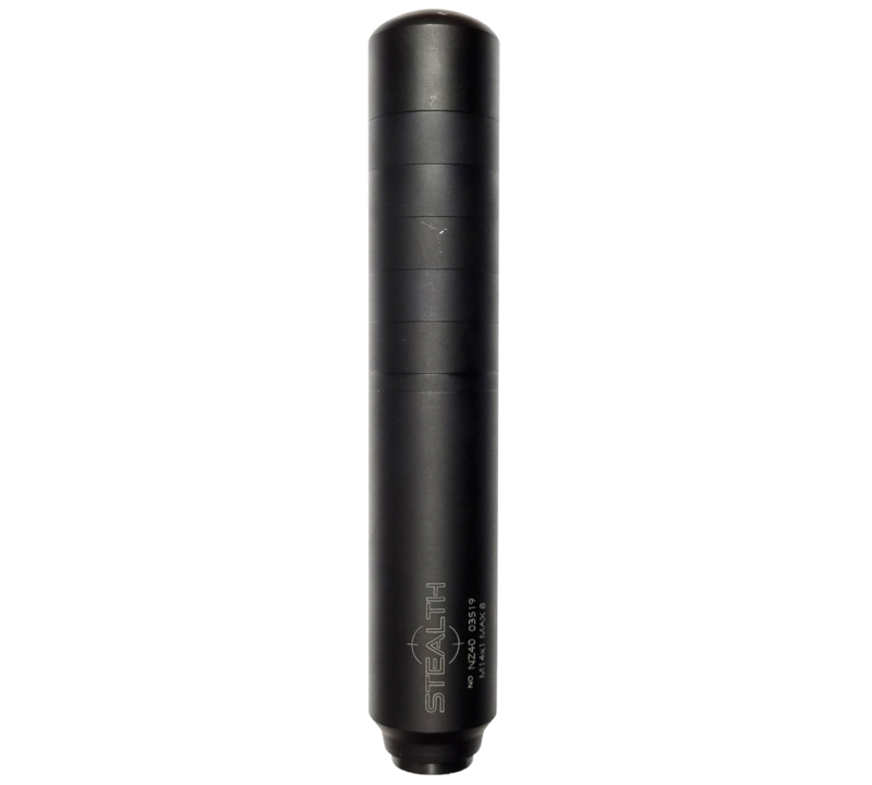 Buy Secondhand Stealth 40 Centerfire Over Barrel 7mm Silencer | M14x1 Thread in NZ New Zealand.