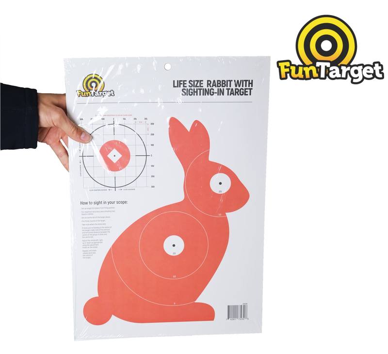 Buy Fun Target Rabbit Paper Target with Sighting-In Target 400mm 10 Pack in NZ New Zealand.