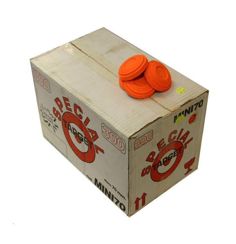 Buy Euro Clay Targets 70mm Mini Orange 300x in NZ New Zealand.