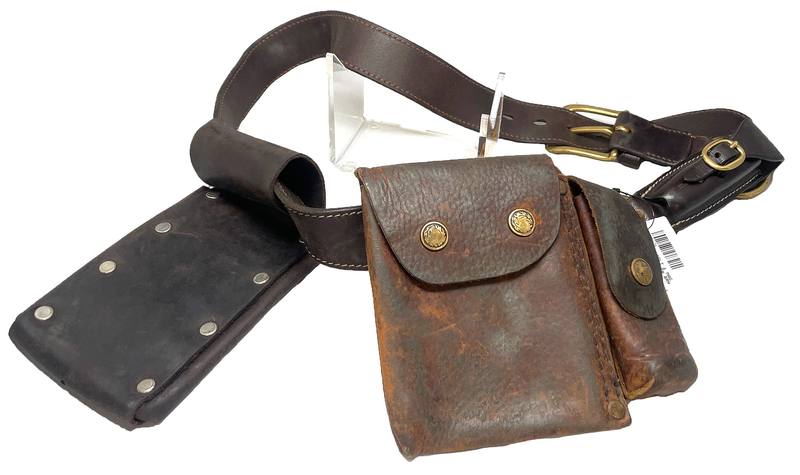 Buy Second Hand Belt and Magazine Pouches Brown Leather in NZ New Zealand.