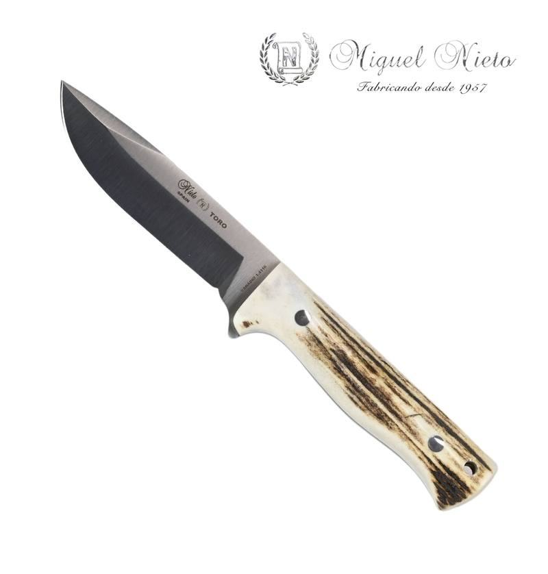 Buy Miguel Nieto Fixed Knife Toro 1063 Antler Handle & Leather Sheath in NZ New Zealand.