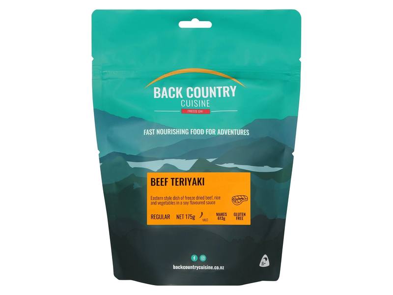 Buy Back Country Cuisine Freeze Dri Meal Regular Serve: Beef Teriyaki in NZ New Zealand.