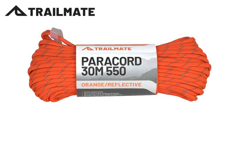 Buy Trailmate 30m 550 Paracord Reflective Orange in NZ New Zealand.