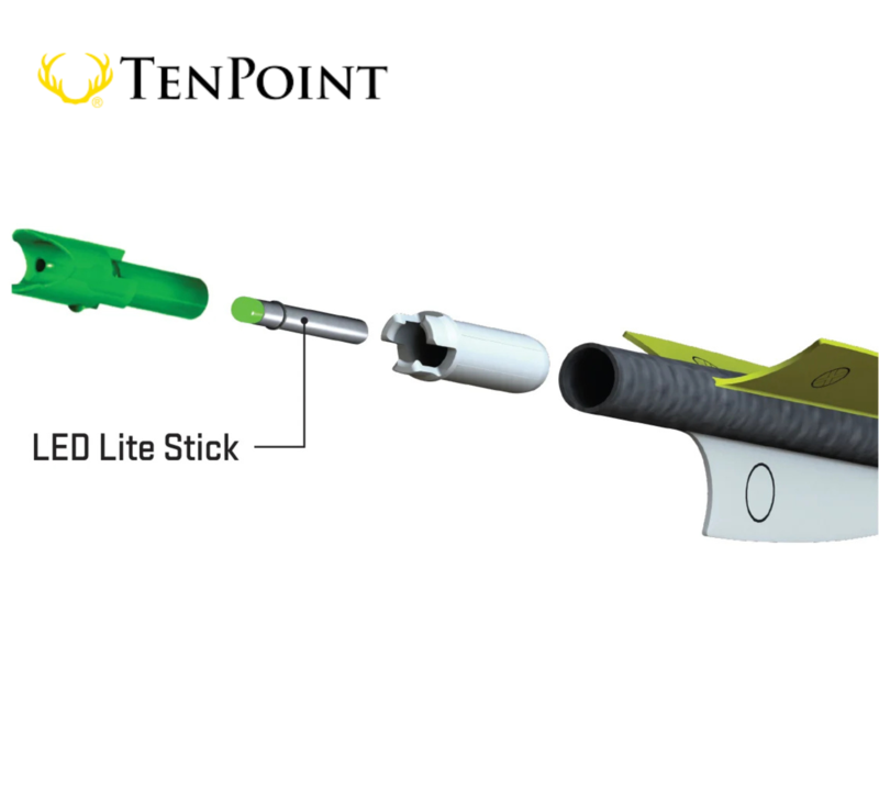 Buy TenPoint Alpha-Brite Lite Stick Green Replacement Arrows | 3 Pack in NZ New Zealand.