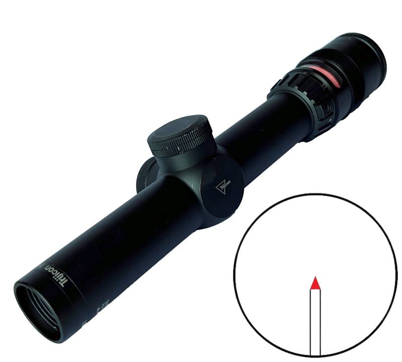 Buy Secondhand Trijicon Accupoint 1-4x24 Red Triangular Post Reticle Illuminated Scope in NZ New Zealand.