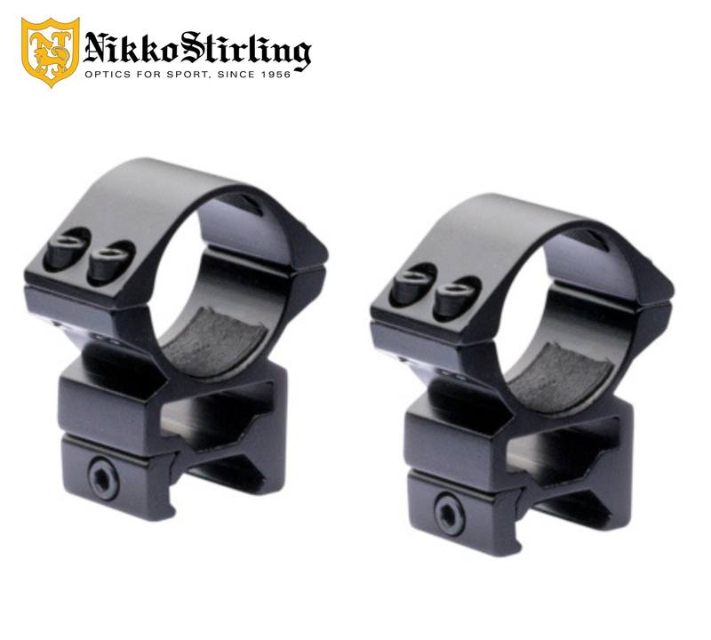 Buy Nikko Stirling 30mm Medium Weaver / Picatinny Black Rings in NZ New Zealand.