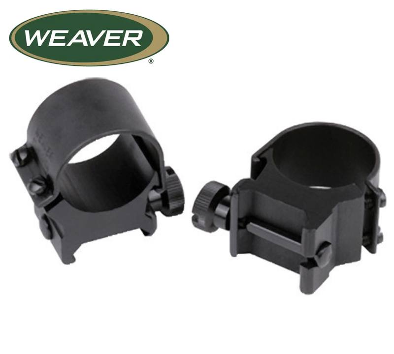 Buy Weaver 1" Top Mount High Gloss Black Rings in NZ New Zealand.