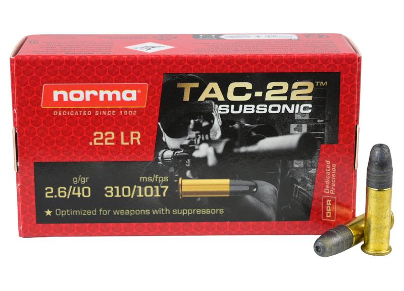 Buy Norma 22LR TAC-22 40gr Lead Round Nose Subsonic 1017fps in NZ New Zealand.