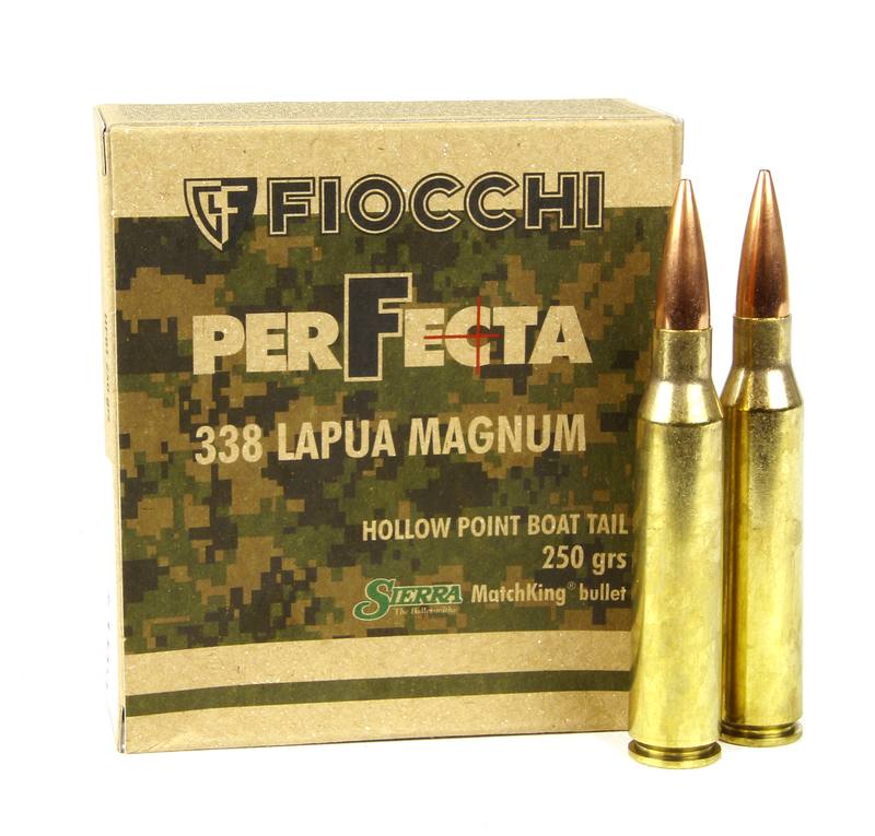 Buy Fiocchi 338 Lapua Perfecta 250gr Hollow Point Boat-Tail Sierrra Matchking 10 Rounds in NZ New Zealand.