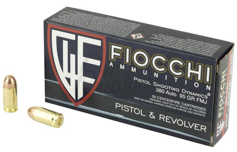 Buy Fiocchi 380 Auto Shooting Dynamics 95gr FMJ Flat Base 50 Rounds in NZ New Zealand.