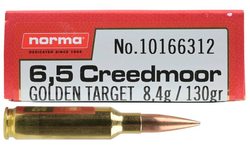 Buy Norma 6.5 Creedmoor Golden Target 130gr Hollow Point Boat Tail in NZ New Zealand.