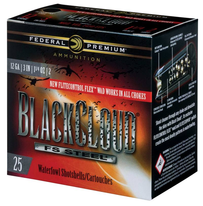 Buy Federal Premium Steel Shot 12ga #2 36gr 76mm Black Cloud 1450FPS *25 Rounds in NZ New Zealand.