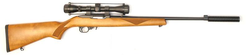 Buy 22 Ruger 10/22 Deluxe Blued Wood with Scope & Silencer in NZ New Zealand.