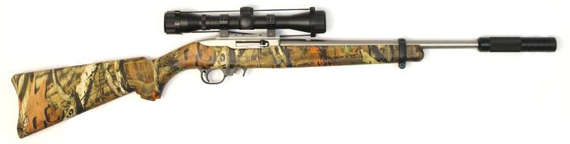 Buy 22 Ruger 10/22 Stainless Camo 15" with 4x32 Scope & Silencer in NZ New Zealand.