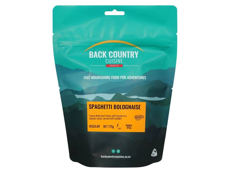Buy Back Country Cuisine Freeze Dri Meal Regular Serve: Spaghetti Bolognaise in NZ New Zealand.