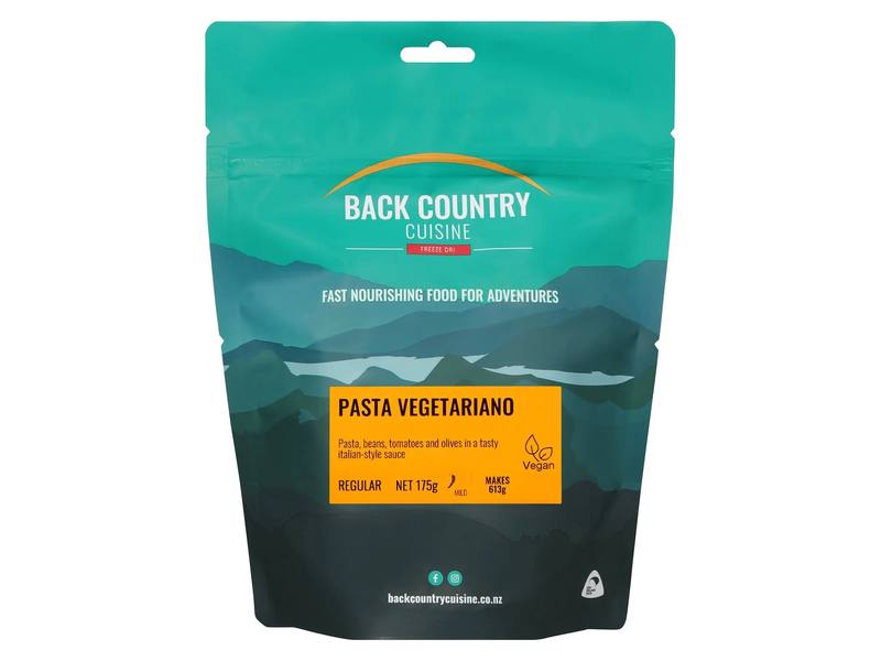 Buy Back Country Cuisine Freeze Dri Meal Regular Serve: Pasta Vegetariano - Vegan in NZ New Zealand.