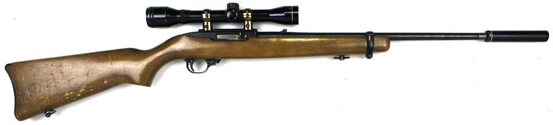 Buy 22 Ruger 10/22 Blued Wood with Scope & Silencer in NZ New Zealand.