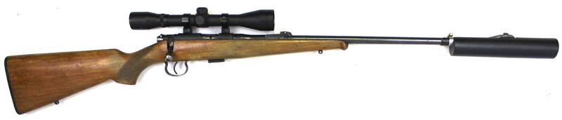 Buy 22 BRNO Model 2 Blued wood with Scope & Silencer in NZ New Zealand.