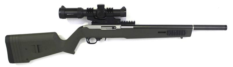 Buy 22 Ruger 10/22 Stainless Carbon Full Barrel Silencer with Magpul Chassis & 1-8x24 Scope in NZ New Zealand.