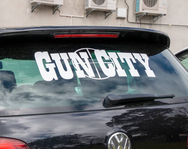 Buy Gun City Sticker - Target Logo Large 60cm x 20cm in NZ New Zealand.