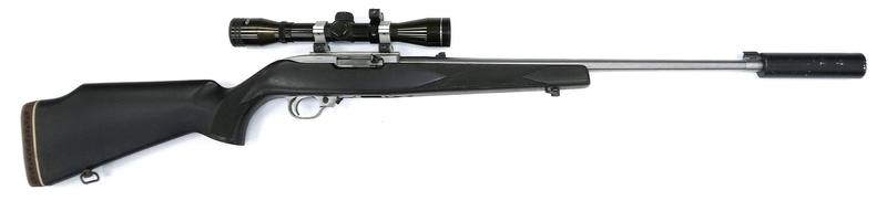 Buy 22 Ruger 10/22 Stainless Synthetic 18.5" with 4x32 Scope & Silencer in NZ New Zealand.