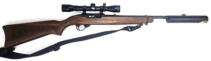 Buy 22 Ruger 10/22 Blued Wood 18.5" with Scope & Silencer in NZ New Zealand.