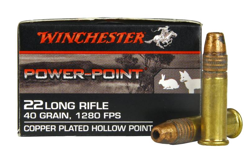 Buy Winchester 22LR Power Point 40gr Copper Plated Hollow Point 1265fps | Choose Quantity in NZ New Zealand.