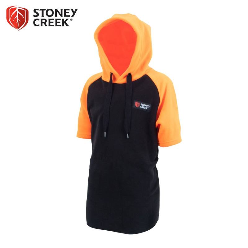 Buy Stoney Creek Kid's Hooded Bush Tee Black/Orange in NZ New Zealand.